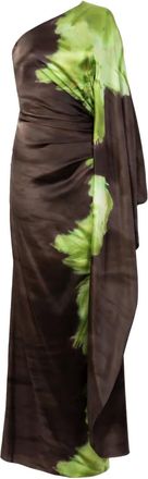Silvia Tcherassi Afrodita asymmetrische maxi-jurk - Groen