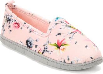 Dearfoams Rachel Velour Closed Back Slipper in Dusty Pink at Nordstrom, Size Medium