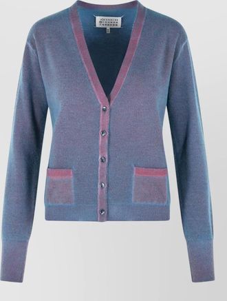 Maison Margiela virgin wool cardigan v neck pockets