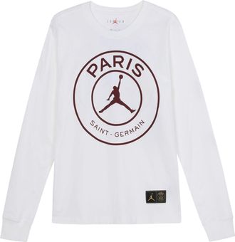 Nike Jordan Air Jordan Paris Saint-Germain Printing Logo Long Sleeves White CK9782-100