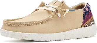 Hey Dude Wendy Funk Beach Woven Womens Flat Shoes Irish Cream/Multi : 12 M, Textile