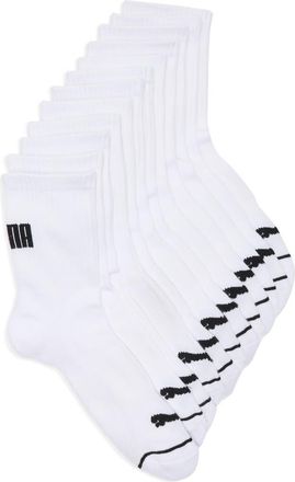 Puma High-Cut 6-Pack Quarter Training Socks in White /Black at Nordstrom Rack, Size 10-13