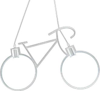 Trade Shop Trade Shop Traesio - Trade Shop - Lampadario A Sospensione E27 Da Soffitto A Forma Di Bicicletta Lampada Bici A10 - Blanco