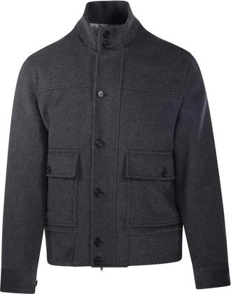 Lardini 940 Jas - Heren - Bomber jackets - Grijs - L - Wol - Jassen