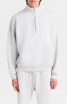 SKIMS Realxed Half Zip Pullover in Light Heather Grey at Nordstrom, Size Xx-Large