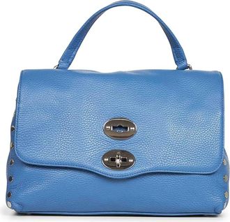 Zanellato Postina Daily M Bag - Dames - Handtassen - Blauw - ONE Size - Leer - Tassen