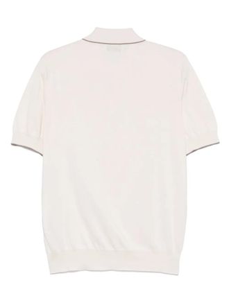 Brunello Cucinelli Mens Contrasting-Trim Polo Shirt Ss25 M