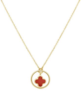 Italian Gold, Inc 14K Coral Clover Pendant