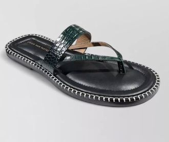 Dries Van Noten flat crocodile effect calf leather sandals
