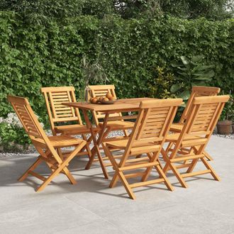 vidaXL Sillas De Jard&iacute;n Plegables 6 Uds Madera Maciza Teca 47x63x90 Cm Vidaxl