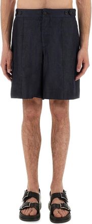 Alexander McQueen Blue Solid Shorts