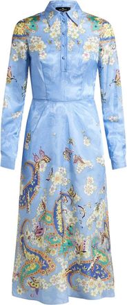 Etro shirt midi dress - women - Silk - 44 - Blue