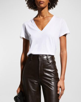 Vince Essential Pima Cotton V-Neck Tee