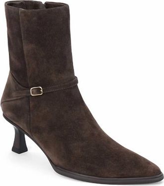 Matisse Footwear Womens Ilana Suede Kitten Heel Bootie In Dark Chocolate