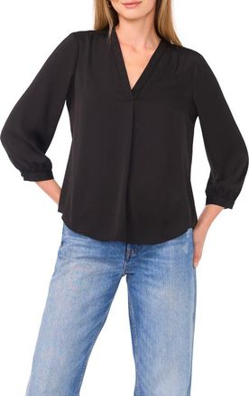 Vince Camuto Rumpled Satin Top in Rich Black at Nordstrom Rack, Size X-Large