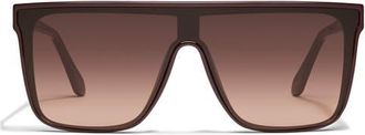 Quay Nightfall Medium 138mm Shield Sunglasses in Espresso /Brown Fawn at Nordstrom