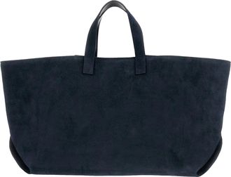 A.P.C. Womens Shopper Bag Suede Dark Navy Calfskin Handbags Hand