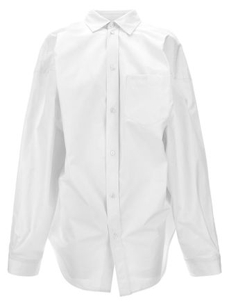 Balenciaga Asymmetric Shirt With Logo Embroidery