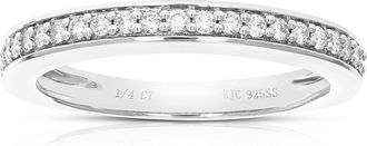 Vir Jewels 1/4 cttw Lab Grown Diamond Wedding Band in Sterling Silver For Women