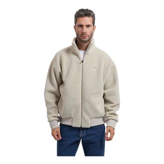 HUGO BOSS Pluche-effect Fleece Sweatshirt - Heren - Sport - Beige - Maat: S Fleece