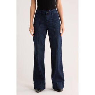 Seven 7 Pintuck Wide Leg Jeans in Cruella at Nordstrom Rack, Size 12