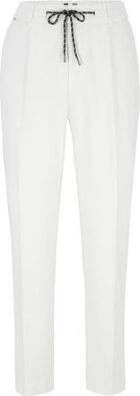 HUGO BOSS Mens C Perin Solid Patterned Slim Trousers in Open White - Size 40W/32L