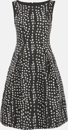 Max Mara Black/white Dotted Flared Mini Dress