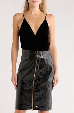 L'agence Jaxon Draped Bodysuit in Black at Nordstrom Rack, Size Large