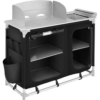 TecTake Cocina de camping 116 x 52 x 107 cm aluminio negro