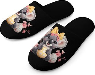 Generic Easter Koala (1) Mens Slippers Warm Non-Slip Houes Shose Spa Slipper for Home Bedroom