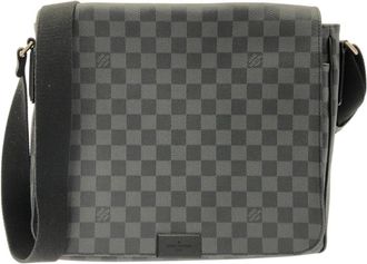 Louis Vuitton Dark Gray Graphite Coated Canvas Shoulder Bag (Pre-Owned)