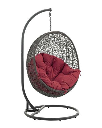 ModWay Hide Outdoor Patio Wicker Rattan Swing Chair With Stand