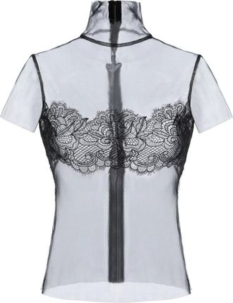 Manur&iacute; Bambi blouse met kant - Zwart