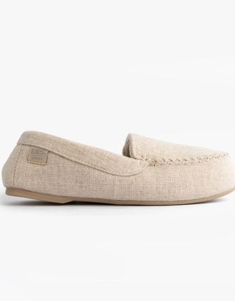 Totes Womens Totes Isotoner TEXTURED Womens Moccasin Slippers Light Brown - Size: 5