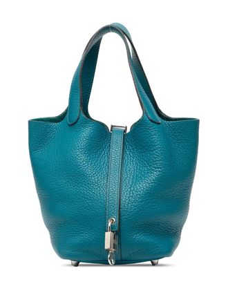 Herm&egrave;s 2000-2014 Clemence Picotin Lock 18 handbag - women - Calf Leather - One Size - Blue