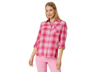 Tommy Hilfiger Patio Plaid Roll Tab Womens Clothing Azalea : XL (US 16-18), Cotton/Elastane