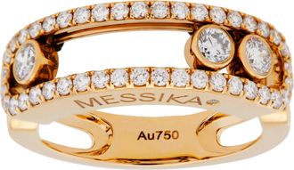 Messika Move Classique Yellow Gold Pave Ring, Size 48