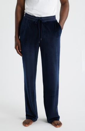 Daniel Buchler Angled Stripe Velour Pajama Pants in Navy at Nordstrom Rack, Size Xx-Large