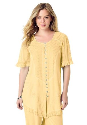 Roaman's Acid Wash Tunic in Banana at Nordstrom, Size 34
