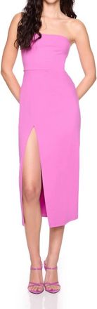 Susana Monaco Tube Slit Front Midi Dress In Romantic Pink