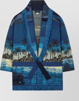 Alanui silk blend cardigan coat