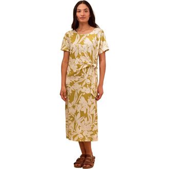 Celtic & Co. Knot Detail Jersey Dress in Moss Floral at Nordstrom, Size 12