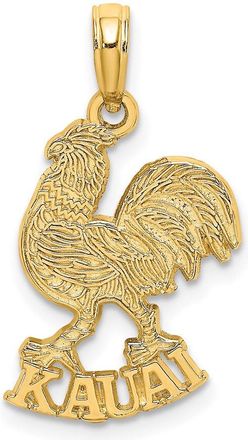 Diamond2Deal 14k Yellow Gold KAUAI Rooster Charm Pendant