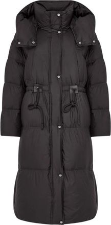 Cesare Gaspari Oversized Hooded Down Puffer Coat - Dames - Dons jassen - Zwart - M - Polyester - Jassen