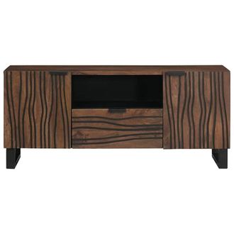 Berkfield Home TV Cabinet - 105 x 33.5 x 46 cm, Made from Solid Mango Wood in Brown | Size: 105 x 33.5 x 46 cm
