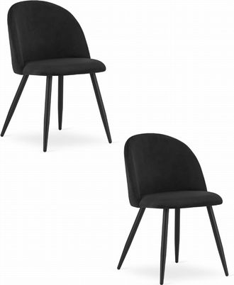 OEM Silla Bello - Terciopelo Negro / Patas Negras X 2