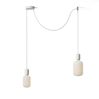 Daylight Italia L&aacute;mpara colgante con 2 pantallas blancas