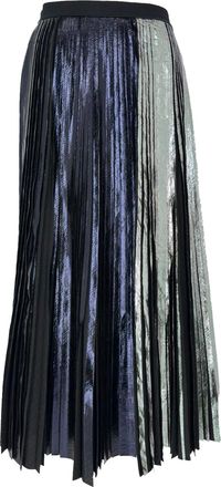 Proenza Schouler Pleated Metallic Midi Skirt in Multicolor Polyester