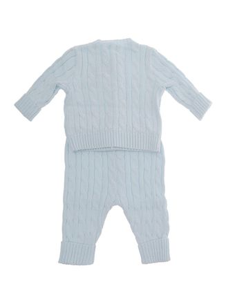 Polo Ralph Lauren Cable-Knit Cotton Cardigan - Light Blue