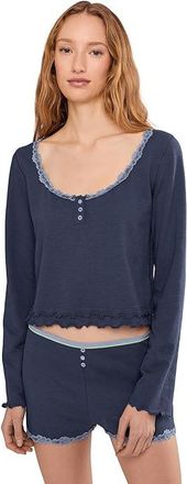 Free People Spring Break Sleep Set Womens Sets Blue Crown : MD, Polyester/Elastane/Cotton